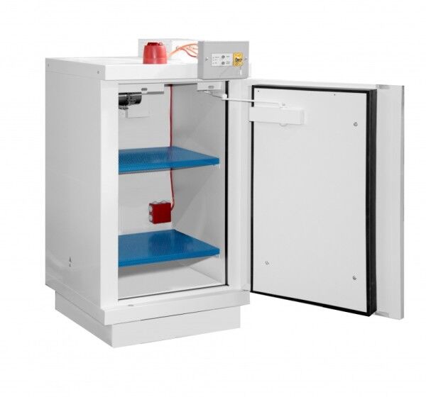 Ecosafe 798+LIX2, fireproof battery cabinet / safety cabinet, 1 door, type 90, 2 shelves, fire suppression system, alarm package
