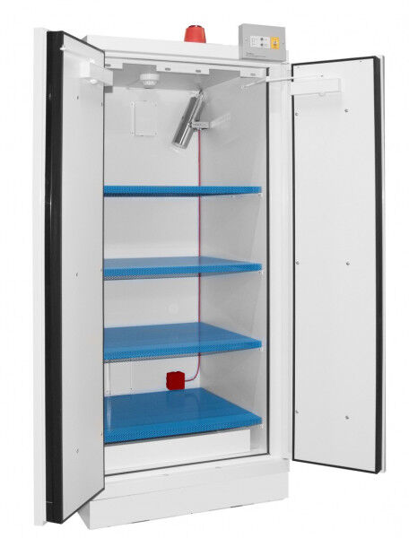 Ecosafe 790+1FLIX4, feuerfester Akku-Schrank / Sicherheitsschrank, 2-flg., Typ 90, 4 Fachböden, Sicherheits- und Alarmpaket