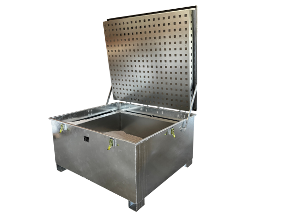 Lio Guard Storage Box 520 Akku-Lagerbehälter aus verzinktem Stahl für Lithium-Ionen-Batterien inkl. Pyrobubbles