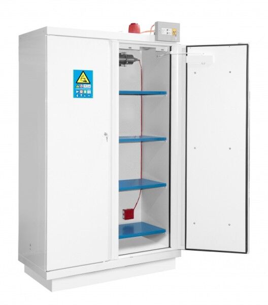 Ecosafe 795+LIX4 fireproof battery cabinet / safety cabinet, 2 doors, type 90, 4 shelves, fire suppression system, alarm package