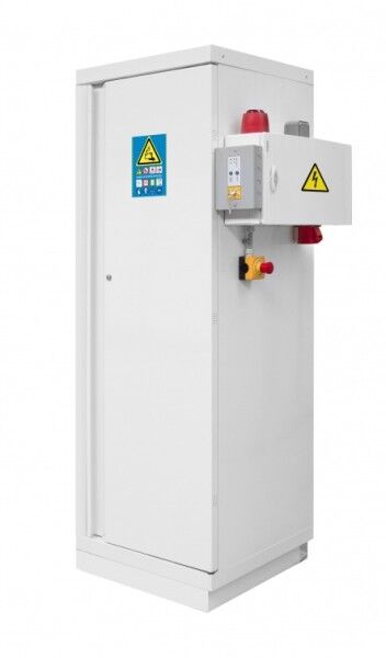 Ecosafe 794+LIX4TR4, fireproof battery cabinet / safety cabinet, 1 door, type 90, 4 shelves, fire suppression system, alarm package