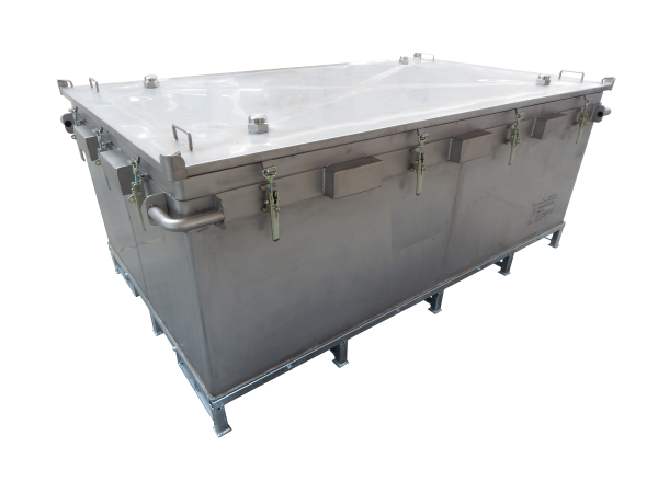Genius Lio Guard XXL-Box E Akku-Transportbehälter aus Edelstahl für Lithium-Ionen-Batterien inkl. Pyrobubbles