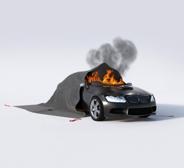 BRIDGEHILL Car Fire Blanket Löschdecke / Brandschutzdecke für Elektrofahrzeuge / E-Autos & Verbrenner