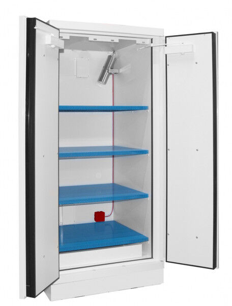 Ecosafe 790+1FLIA4 battery-operated cabinet, fire-resistant / safety cabinet, 2 doors, type 90, 4 shelves, fire suppression system