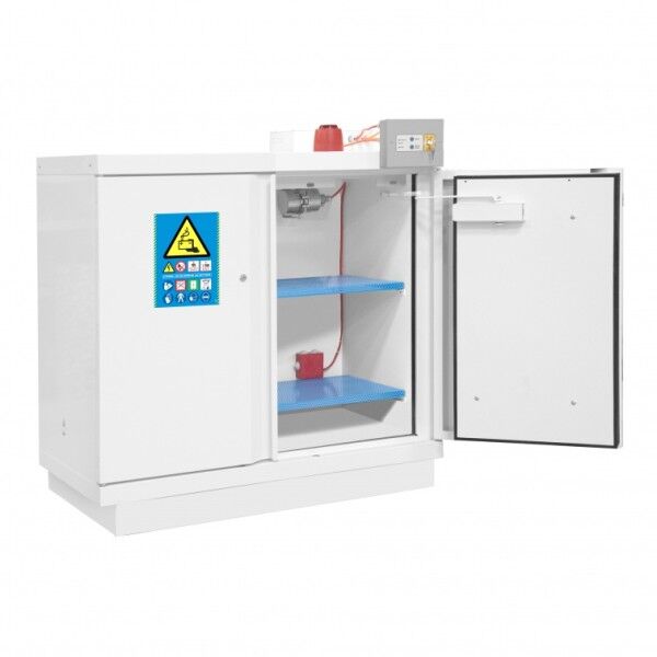 Ecosafe 793+LIX2, fireproof battery cabinet / safety cabinet, 2 doors, type 90, 2 shelves, fire suppression system, alarm package